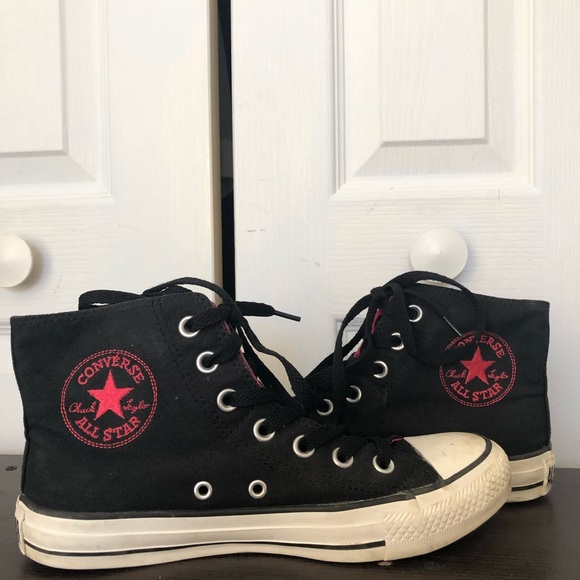 Converse Shoes | Black And Pink High 